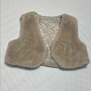 Kids Tan Faux Fur Vest